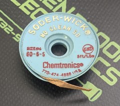 60-6-5 – CHEMTRONICS – #6 RED BROWN NO-CLEAN SD SOLDER WICK BRAID 5FT WIDE