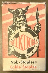 Vintage Viking #100 Nob Staples Cable 14 & 12 Full Box Advertising Made in USA
