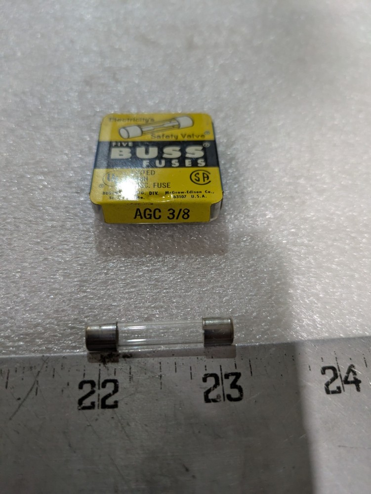 Bussmann AGC-3/8 Fast Acting Glass Fuse Pack of 5 Industrial Electrical OEM Part