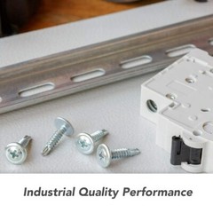Shopcorp Slotted Steel Zinc Plated DIN Rail, 35mm x 6in – 2 Pieces with 4 Screws