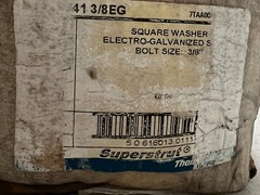 QTY 100 Superstrut Square Washer 1.5 x 1.5″ Size 3/8″ Electro-Galv. AB241-3/8EG