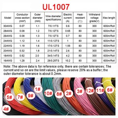 22AWG Flexible PVC Cable Stranded Wiring, Voltage 300V, Tinned Copper Wire