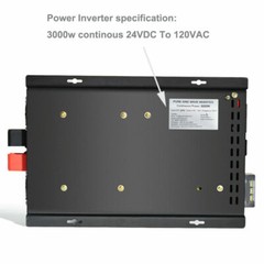 24V to120V Pure Sine Wave Inverter 3000W Solar Power Converter Home Battery Camp