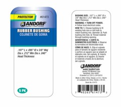 Jandorf Protector RUBBER BUSHING 5 pk 0.212 Dia. Hole Isolate Insulate 61473 NEW