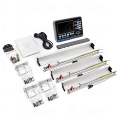 TOAUTO LCD Digital Readout 3 Axis DRO Display+3pc Linear Scale for Mill Lathe