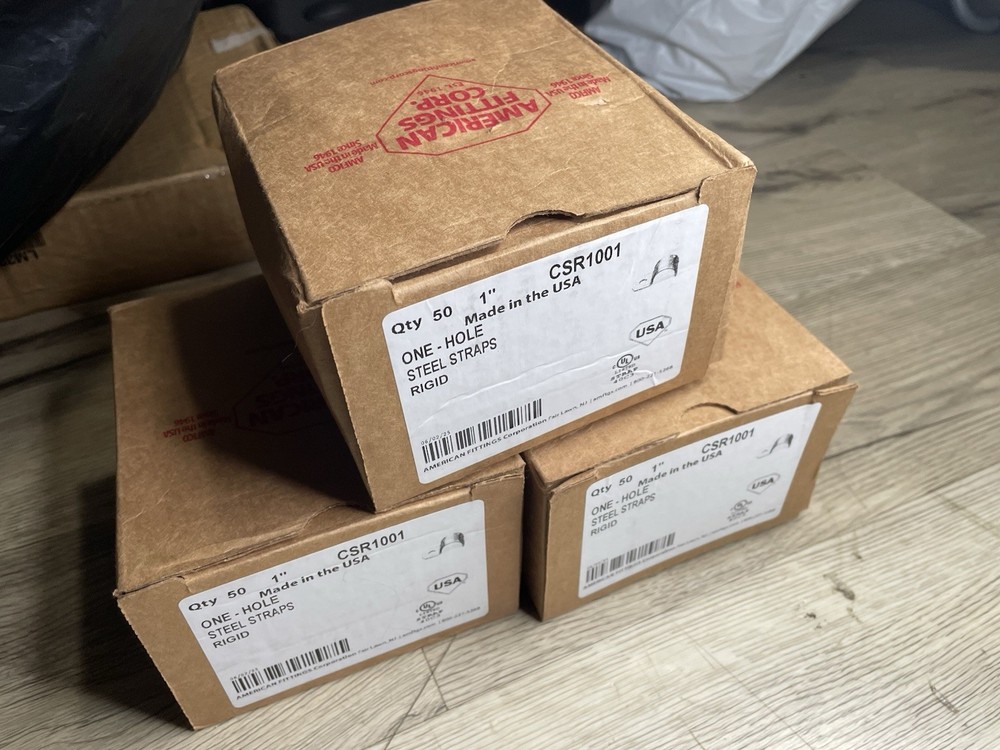 1″ RIGID ONE HOLE STEEL STRAP CSR1001, AMERICAN FITTINGS CORPORATION (3boxes)