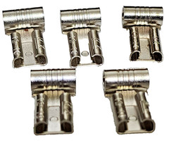 (Pack 6) 12-10 AWG Non-Insulated Female Flag Terminals – 0.250″ Tab