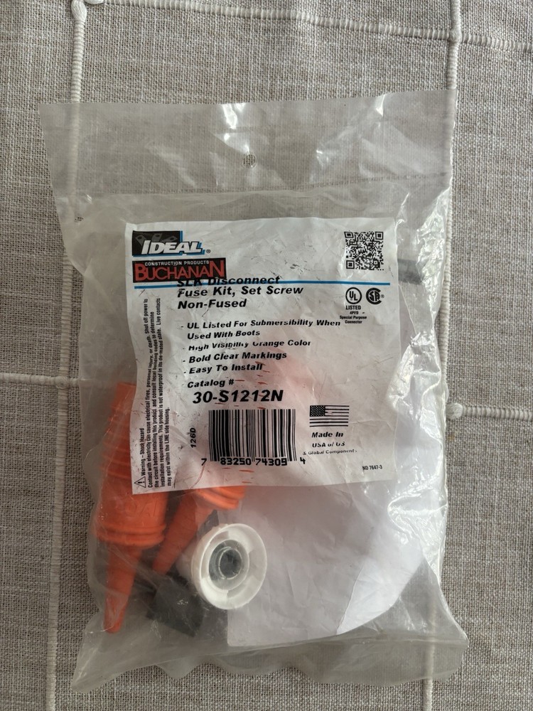 Ideal 30-S1212N SLK Disconnect Fuse Kit, Set Screw Non-Fused Fast Free Shipping