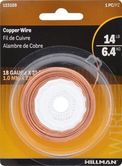 Hillman 123109 Copper Wire Dispenser Pack 25 Feet 18 Gauge General Purpose