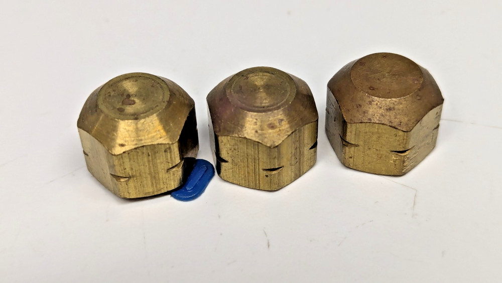 Lot of (3) NOS 1/4” NPT Female Brass Pipe End Cap, 213P-4