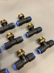 LOT OF 9 SMC KQT08-U03 TEE FITTINGS
