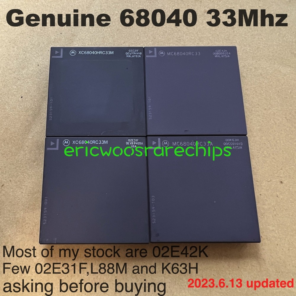Motorola 68040 XC68040RC33M or MC68040RC33A Vintage CPU 33MHz x 1pc