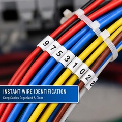 Wire Marker Book Numbered 1-45 for Cable Management, Vinyl-Coated, High-Tack …