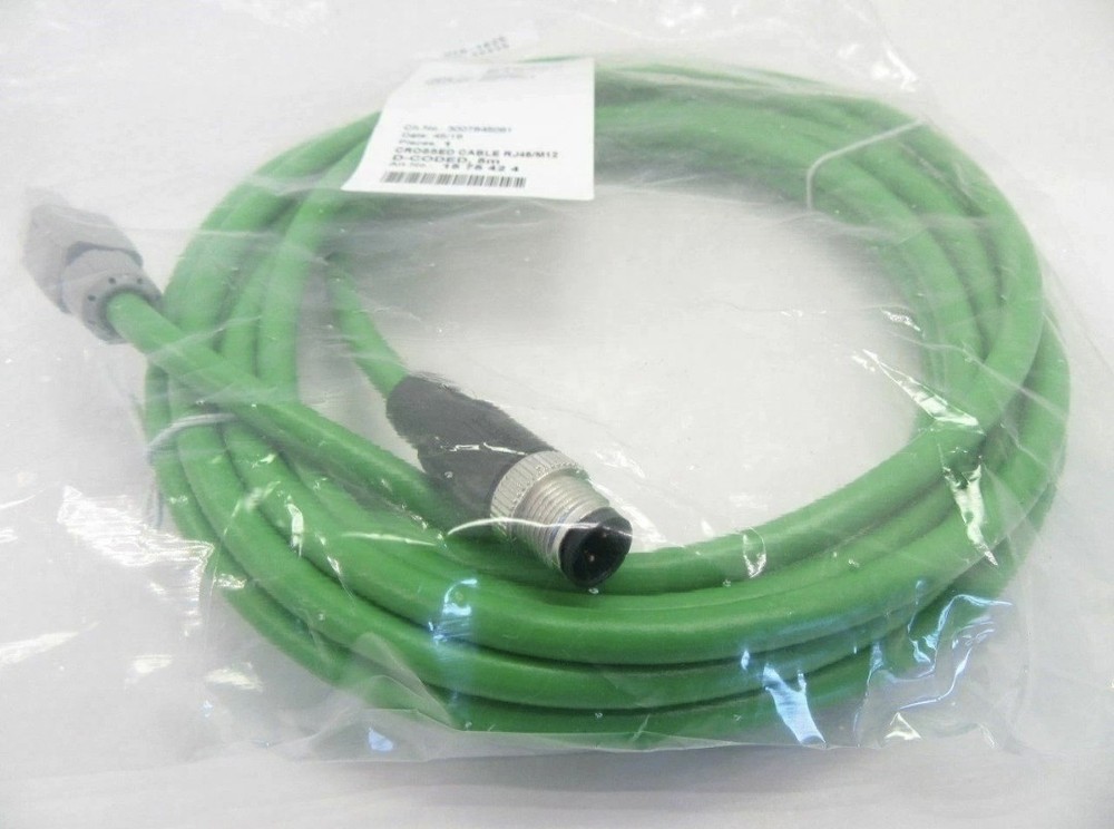 E18422 Ifm Electronic Crossed Cable RJ45/M12 D-Coded, 5M (New In Bag Sealed)