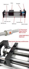 Linear Rail Guide SFU1204/1605/1610 Ballscrew 50*80/80*80mm Slide Table 50-300mm