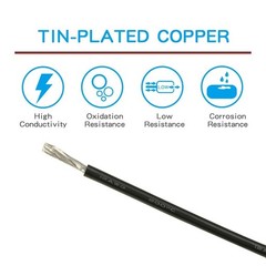 12 Gauge Silicone wire Black spool 25 ft Flexible 12 AWG Stranded Tinned Copp…