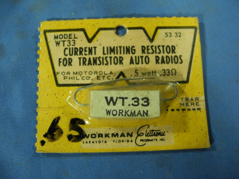 WT33 – WORKMAN – CURRENT LIMITING RESISTOR (FREE & FAST SHIPPING!)