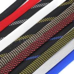 PET Expandable Braided Sleeve Tube 3 mm – 50 mm Audio Cable Sleeving Black Red