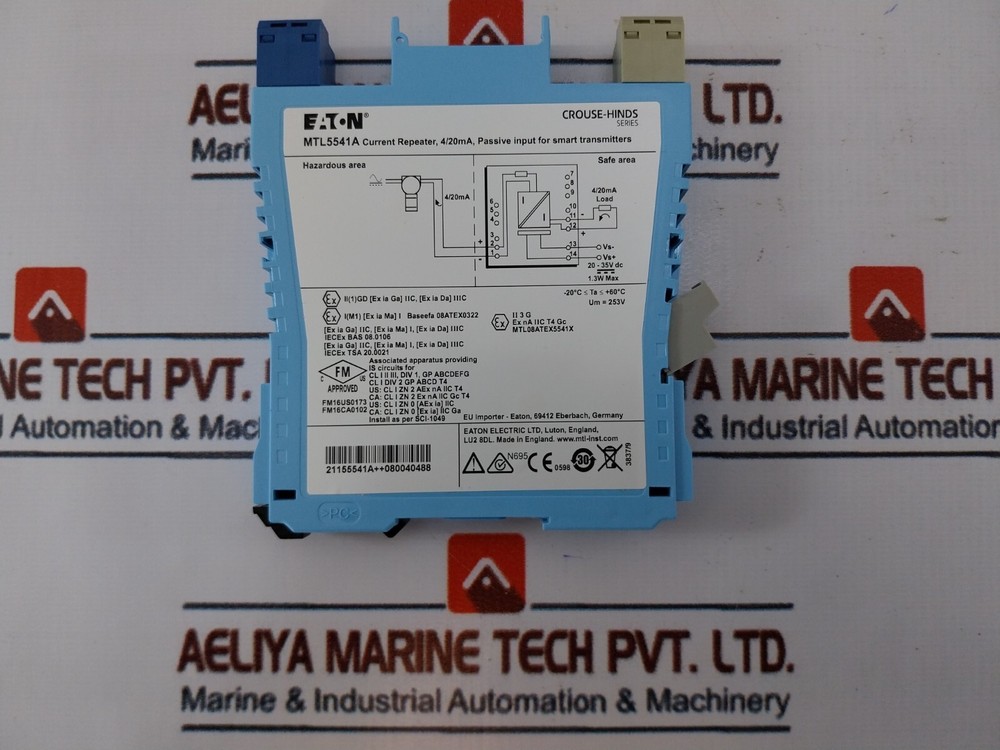 Eaton MTL5541A Current Repeater 4/20mA 20-35V DC 1.3W Max