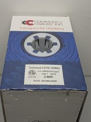 Commodity Cables 4x2x24AWG Solid Copper 1000ft CAT5E 350 MHz White 5ECMR244BW