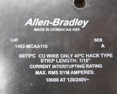 NEW ALLEN BRADLEY 1492-MCAA110 /A INDUSTRIAL CIRCUIT BREAKER 10A 120/240V 1 POLE