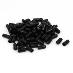 6mm Inner Dia Rubber Hose End Cap Screw Thread Protector Cover Black 100pcs