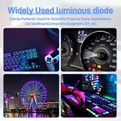 600Pcs 3mm 5mm LED Diode Assortment Kit 6 Colors White Red Blue Green Yellow