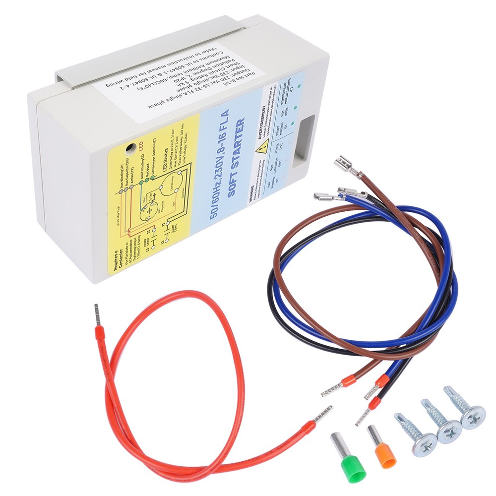 8-16A AC Soft Starter Motor Protection for Utility/Generator Power 1.75-3.5 Ton
