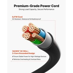Outdoor Power Stake, 15 FT Extension Cord, Outdoor Power Strip Weatherproof with