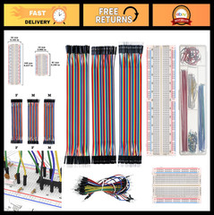 Solderless Breadboard Jumper Wires Kit – 126pcs Male to Male, 400/830 Tie Points