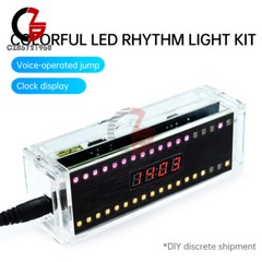 DIY Digital Clock Kit Voice Control Music Spectrum Display LED Electronic Kit