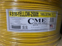 CME THWN-2 OR THHN 4 STR Yellow 2500′ Wire (NEW)