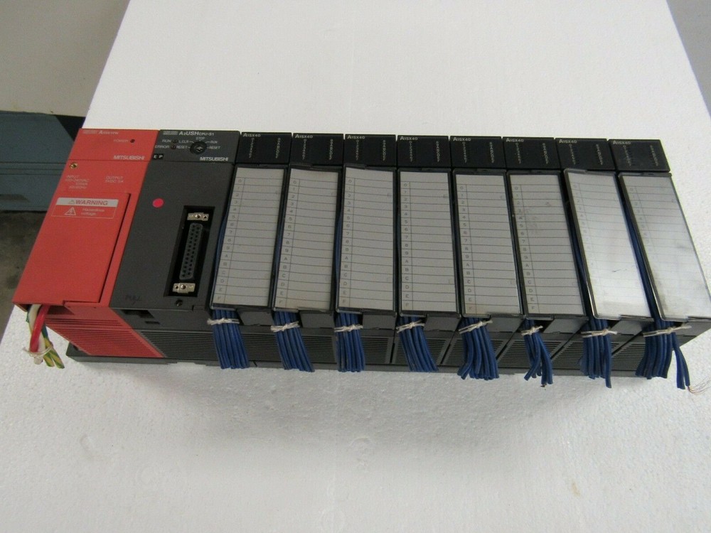 MITSUBISHI A1S61PN A2USHCPU-S1 A1SX40(X8) RACK PROCESSOR P/S MODULES LOT