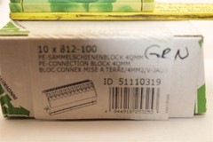 10 PIECE WAGO 812-100 PE-CONNECTION BLOCK 4mm² (GREEN/YELLOW)
