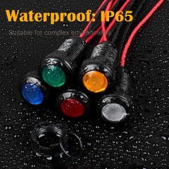 12mm 12V 24V LED Indicator Light Black Plastic Signal Dot Lamp 1/2 Inch