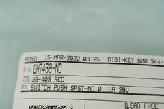 Grayhill 39-405-RED SWITCH PUSH BUTTON SPST N.O. (100 PIECES)