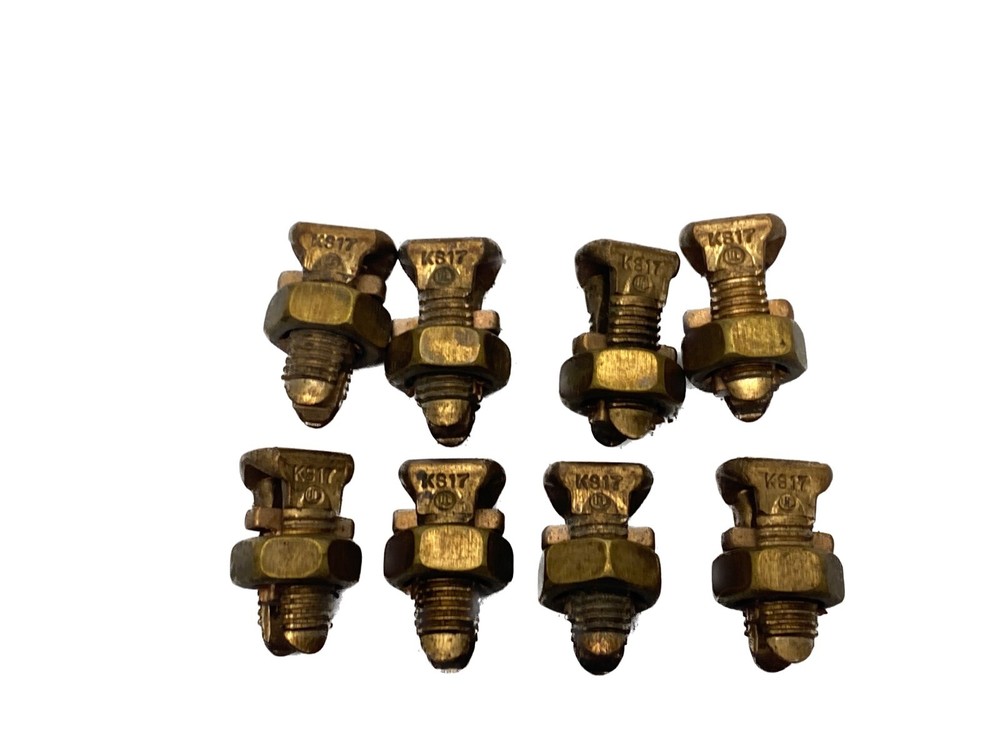 NOS LOT OF 8 Burndy 6 Run 14/6 AWG Copper Split Bolt Connector KS17