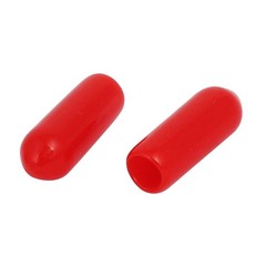 4mm Inner Dia Rubber Hose End Cap Screw Thread Protector Cover Red 100pcs