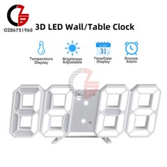 LED Electric Digital Alarm Clock Time/Date/Temperature Display Home Decoration