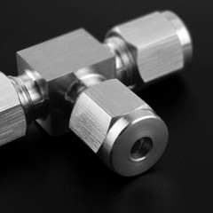 Stainless Steel Pneumatic Fitting Tee Equal Connector Φ4mm-Φ16mm Double Ferrules