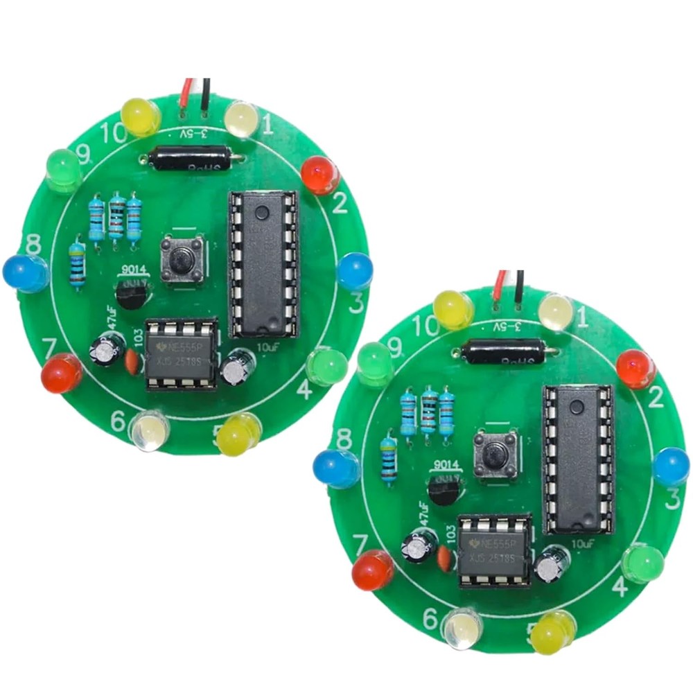 Soldering Practice Kit DIY NE555 CD4017 Lucky Wheel LED Circuit Board Training