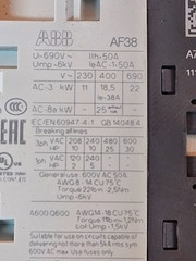 ABB AF38-30-00-11 Contactor w/ EF45-30 Electronic Overload Relay – 9-30A