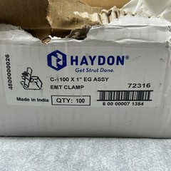 Haydon C-1100 1” EMT Strut Strap Pipe Clamp – 75 Count