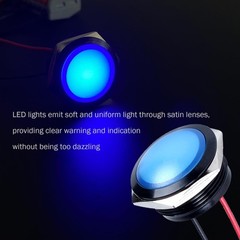 22mm 110VAC 220VAC Metal LED Indicator Light Waterproof IP67 Raised Head Blue