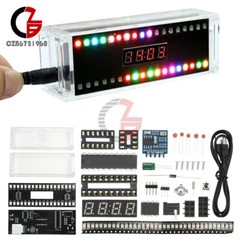 DIY Digital Clock Kit Voice Control Music Spectrum Display LED Electronic Kit
