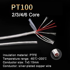 PTFE Shield Signal Cable PT100 Compensation Wire Thermal Resistance Sensor Wire