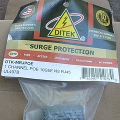 DITEK DTK-MRJPOE Surge Protector 1-Channel PoE 10GbE NS RJ45