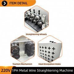 Electric Metal Wire Straightener 220V Single Phase 18 Wheels for 6-10mm Wire