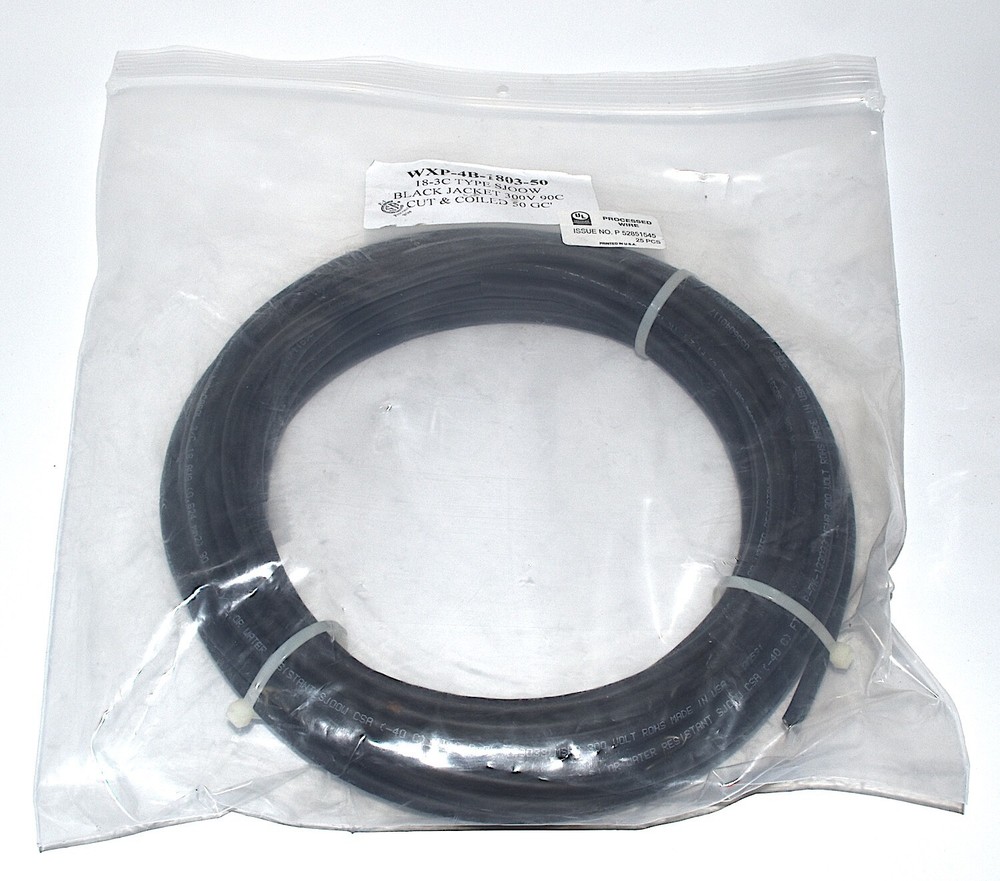Unbranded 50′ Processed Wire, Cut & Coiled Cable, Bare Ends *New* WXP-4B-1803-50