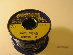 Vintage Consolidated Company Bare Nickel Chromium Electronic Wire 20 4 oz Roll